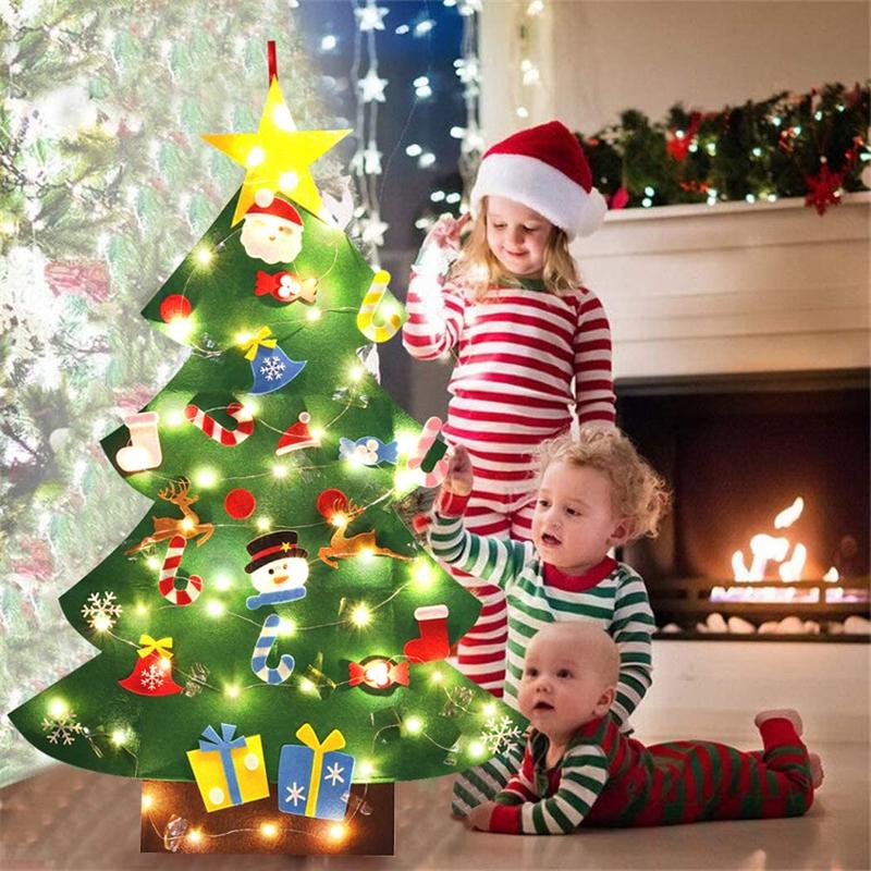 🎄FELT CHRISTMAS TREE KID CRAFT - BONUS - FREE LED STRING LIGHT