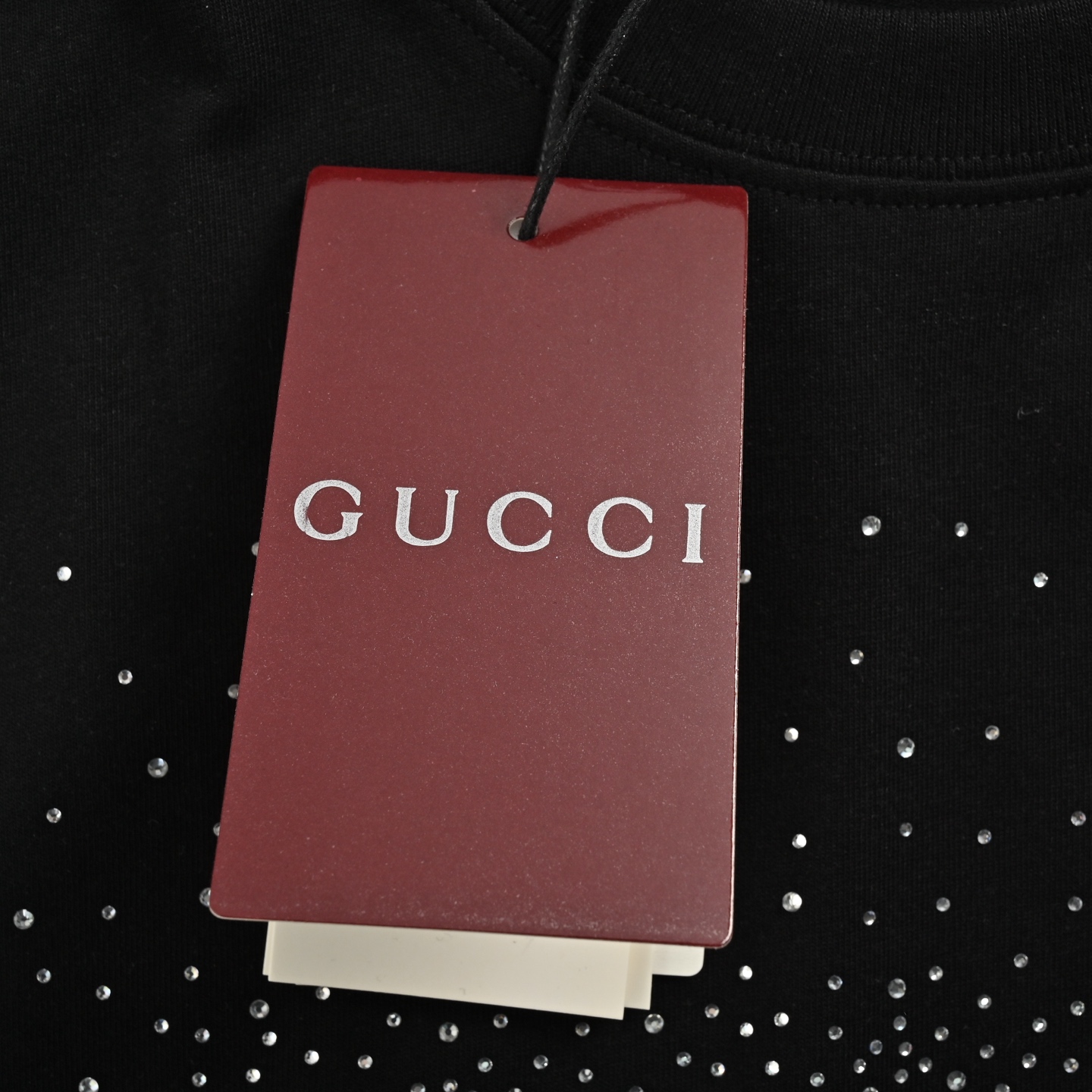 Gucci 25ss rhinestone logo short sleeve