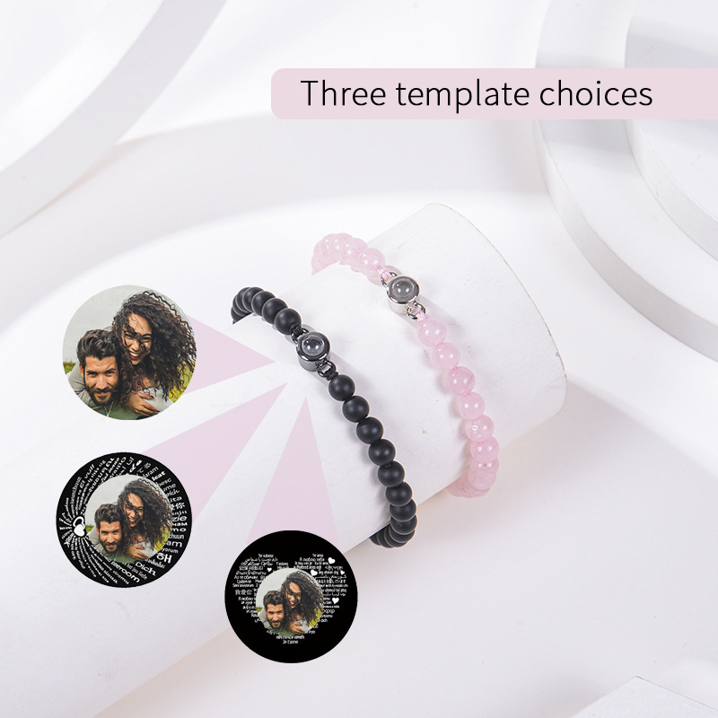 Personalized Photo Projection Beads Bracelet Sincere Gift For Her
