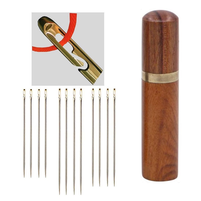 (🔥Last Day Promotion - 50% OFF)Self-threading Needles Set(12 Pcs Needles+Rosewood Storage Tube)- BUY 3 SETS GET 1 SETS FREE NOW