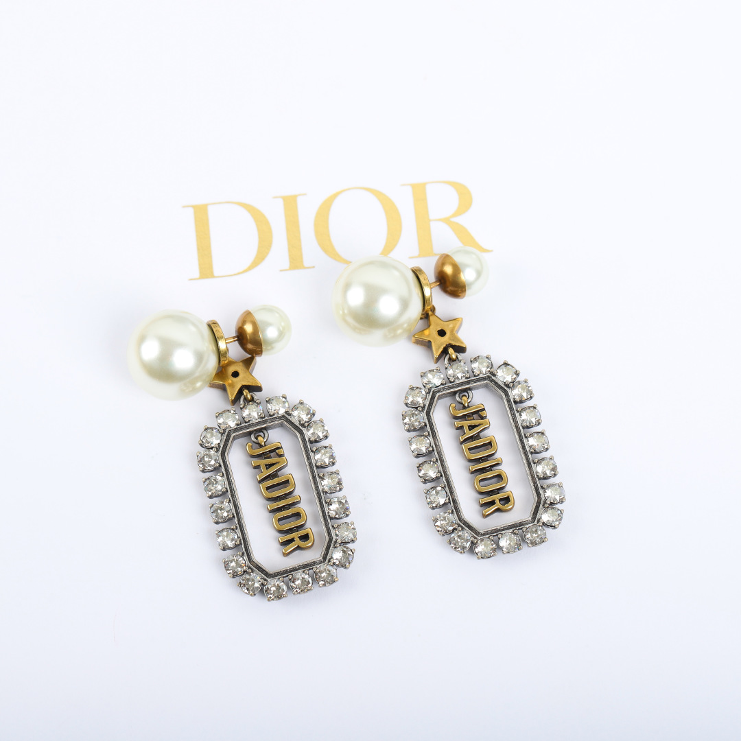 Dior Vintage Gold Diamond Earrings