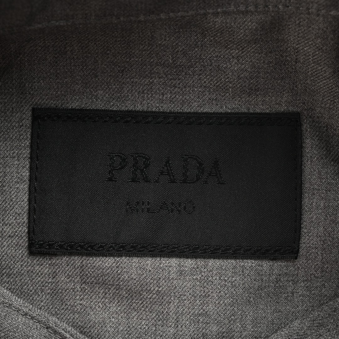 Prada 24Fw wool triangle label shirt jacket