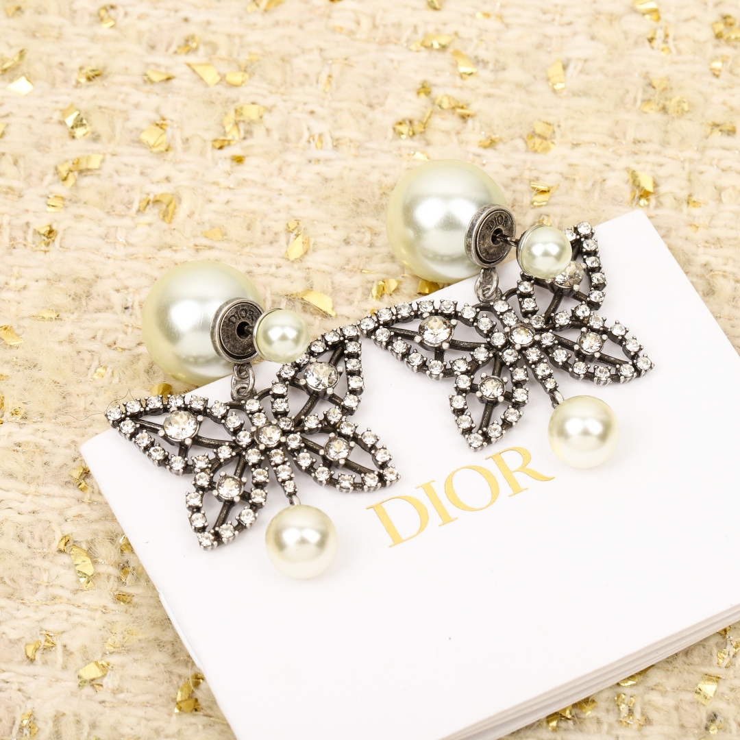 Dior Diamond Butterfly Earrings