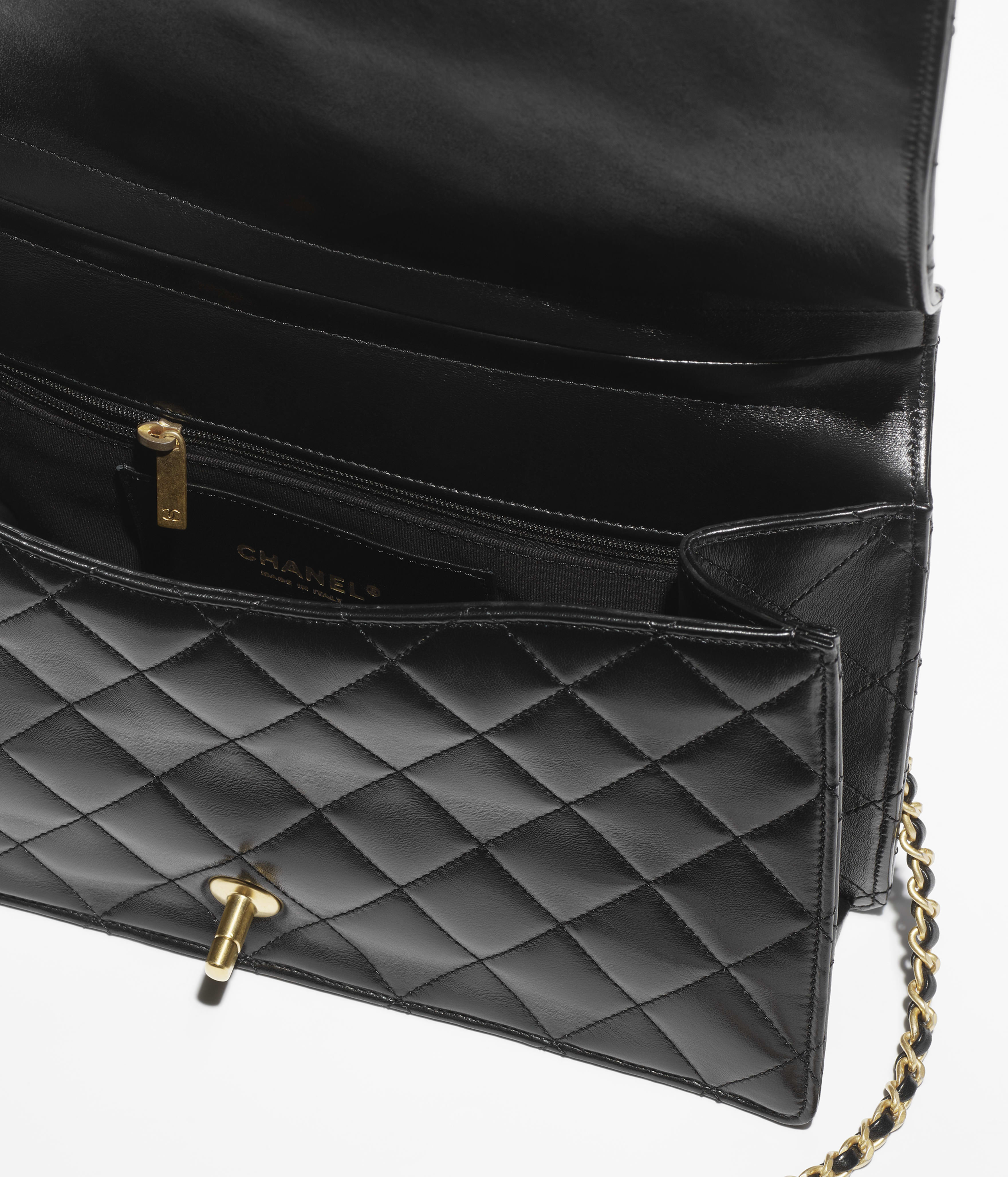 Chanel Large Flap Bag Shiny Lambskin & Gold-Tone Metal Black AS5547-B20292-94305