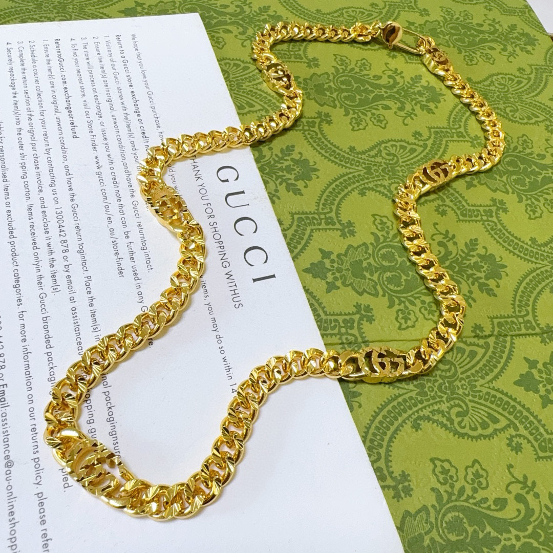 Gucci Anger Forest Double G Single Buckle Necklace