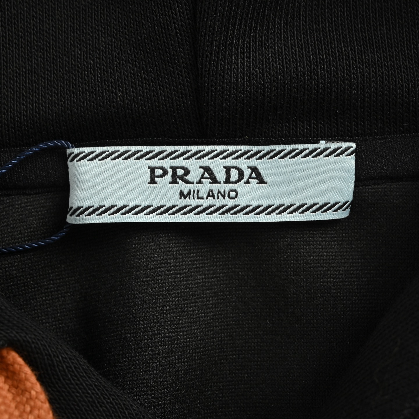 Prada 25Fw triangle logo zipper faux pocket hoodie