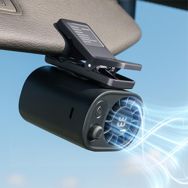💥ON SALE💥Rechargeable 360° Rotation Car Clip On Fan with LED Display - 100 Speeds Adjustable