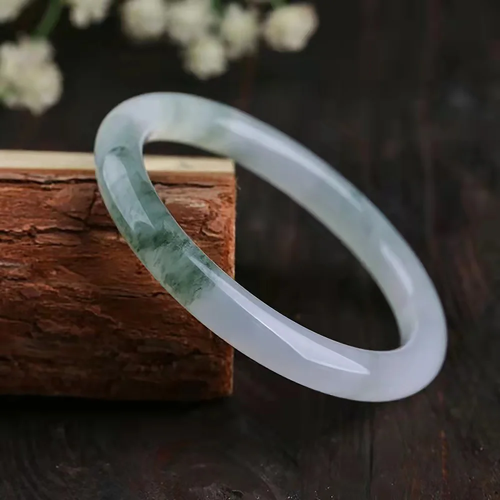 Golden Silk Jade Round Bangle Bracelet Natural Chalcedony Women's Handring High Quality Fine Jewelry Fashion Accessories