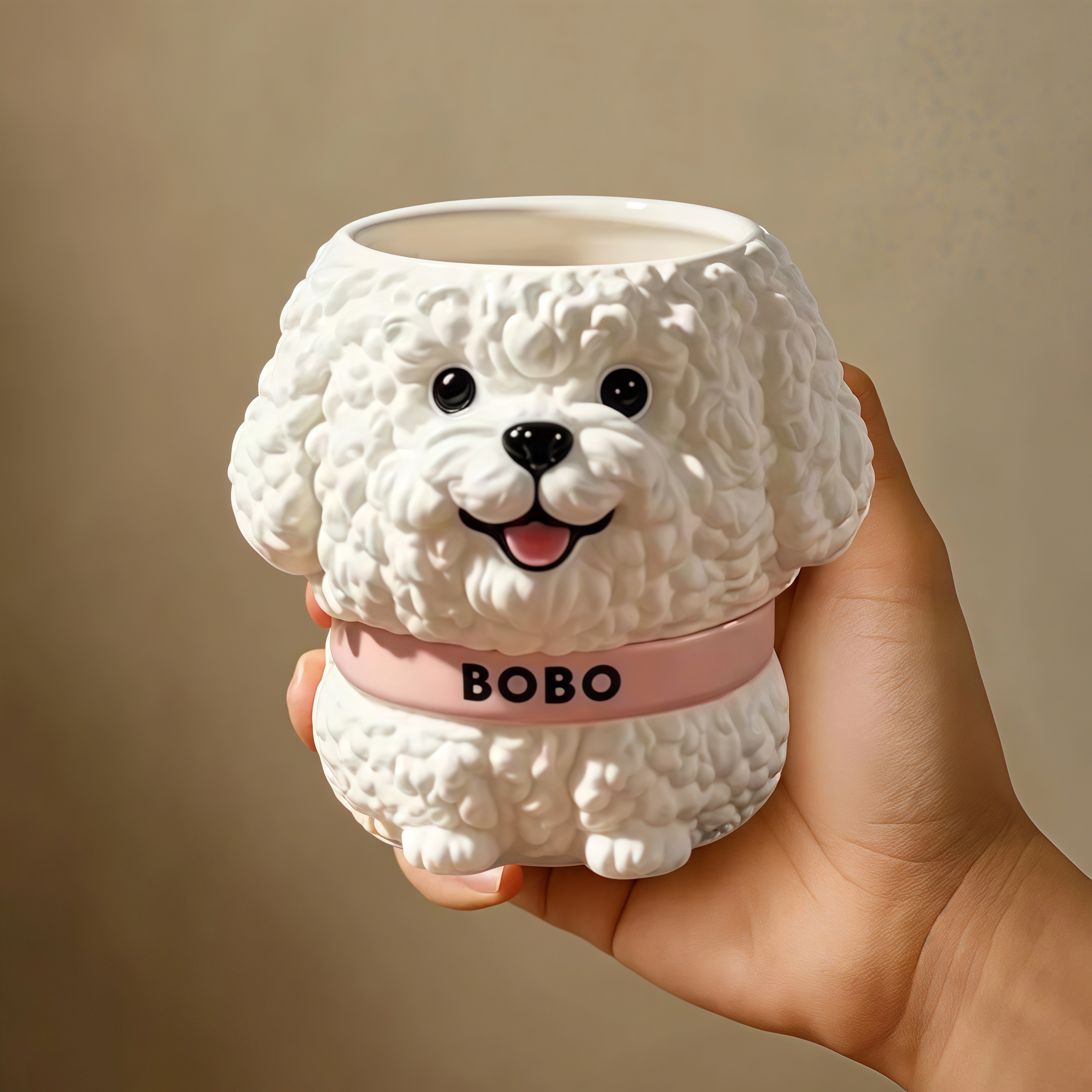 Bichon Frise Stained Glass Effect 11oz White Ceramic Coffee Mug, Dog