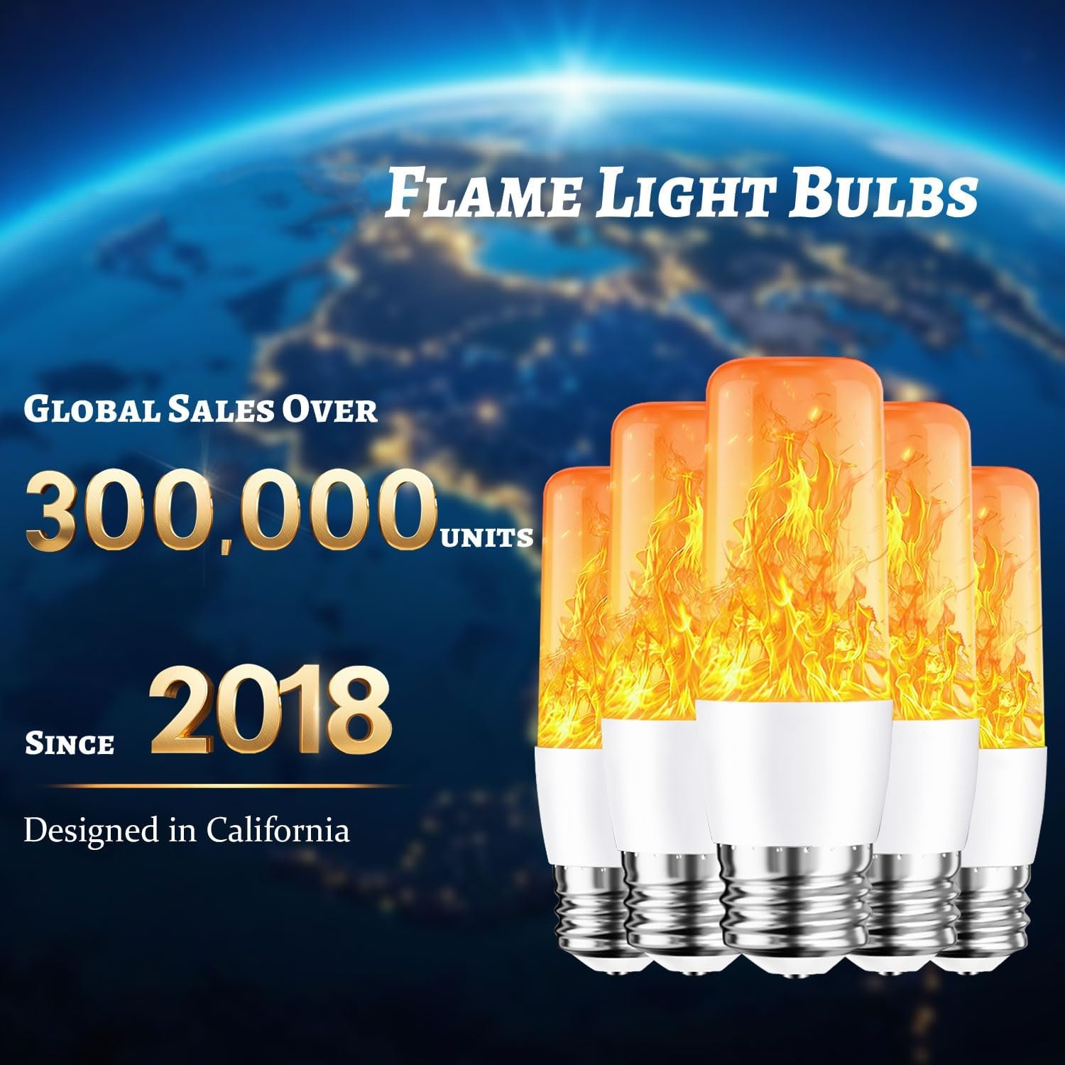 🔥On Sale🔥Warm Flickering Light Bulbs Effect of Real Fire E26 Led