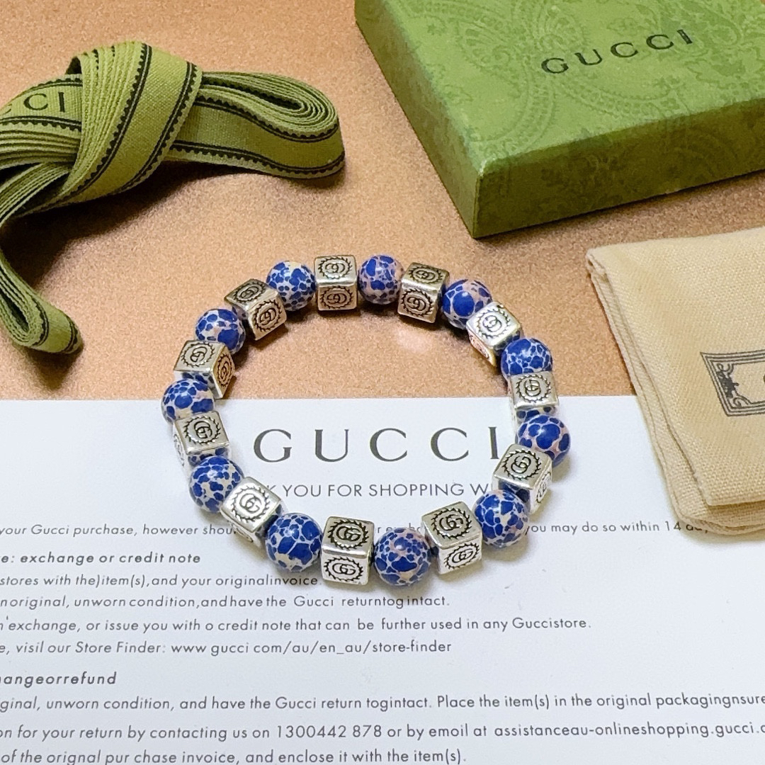 Gucci snakeskin stone vintage bracelet