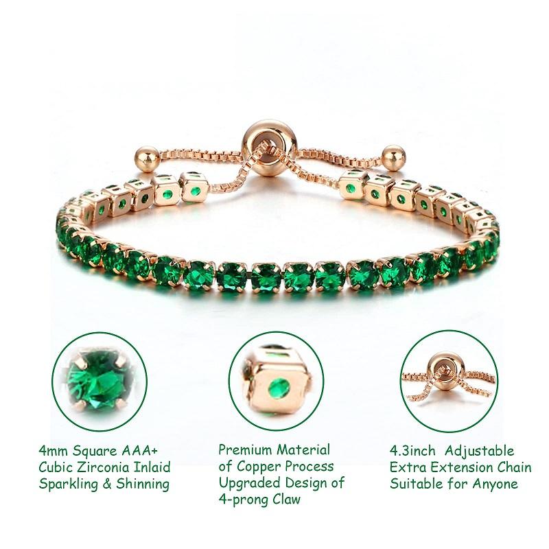(Last Day Flash Sale-50% OFF) Adjustable Rose Gold Emerald Green Bracelet-Buy 1 Get 1 Free NOW!