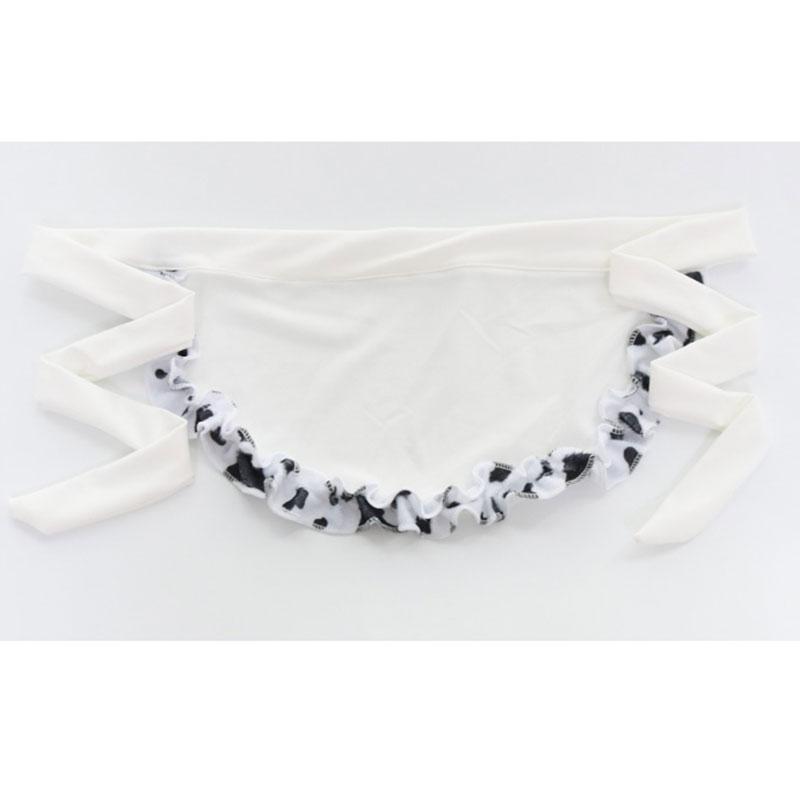 Cute Cow Bow Ruffle Headband Lingerie Set
