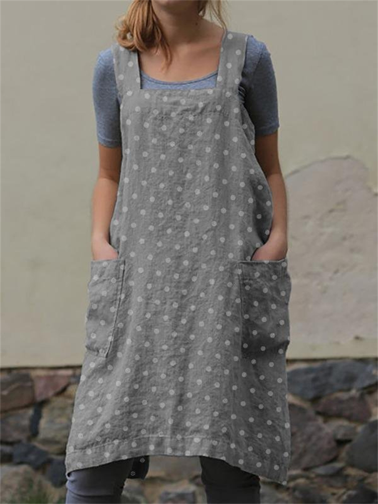 Polka Dot Cross Back Apron