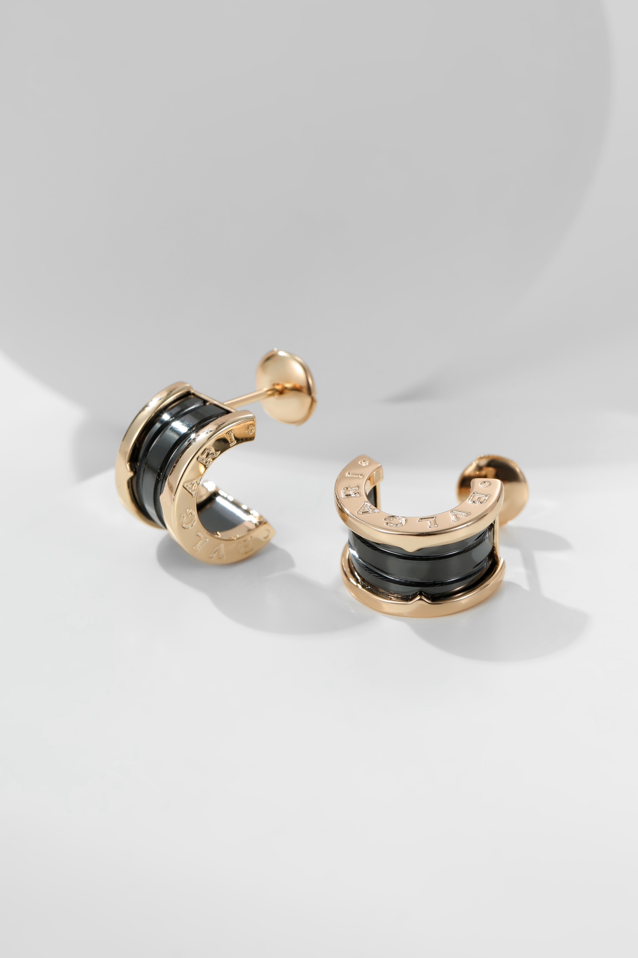 Bulgari Black and white ceramic earrings