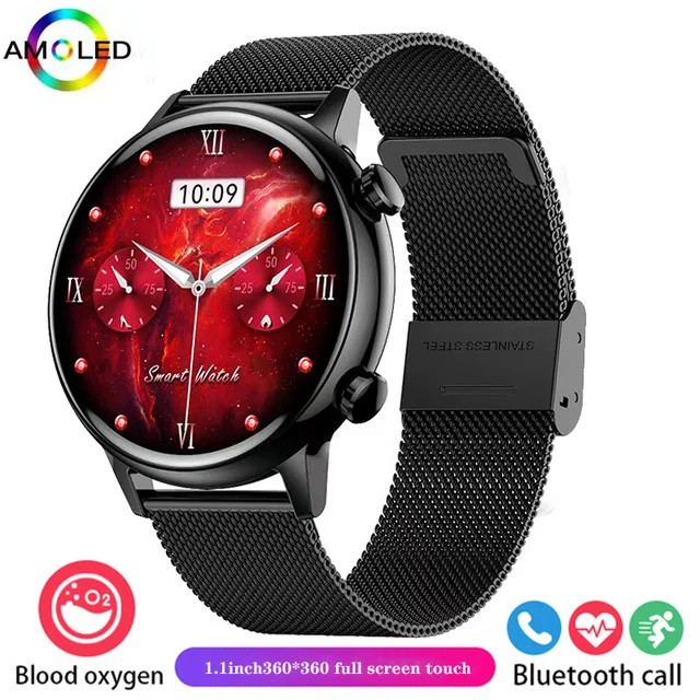 YPAY 1.016-inch AMOLED screen Women's Smartwatch HD Bluetooth Call Women's Cycle Monitoring IP68 waterproof Women's Smartwatch