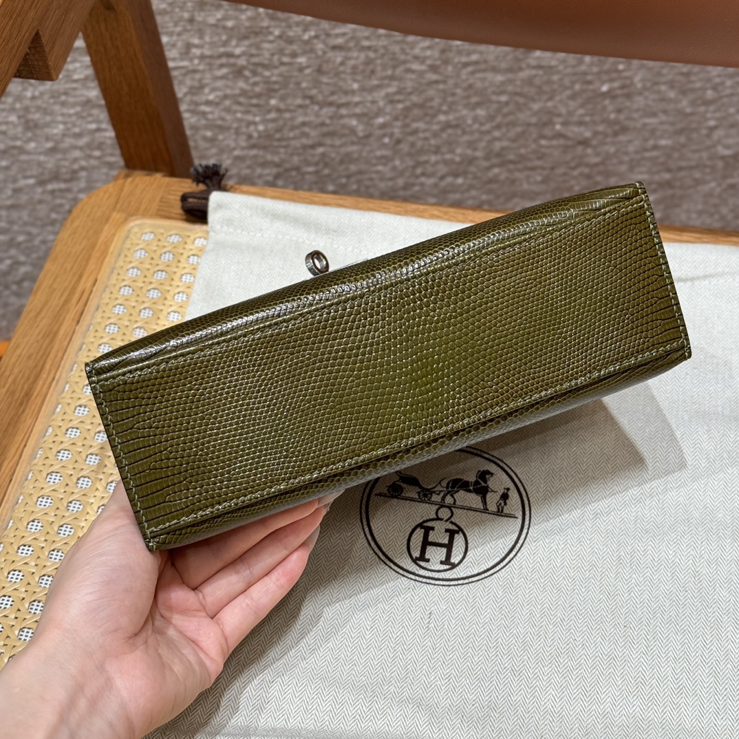 Hermes kelly pochette 61Olive Green (handmade to order)