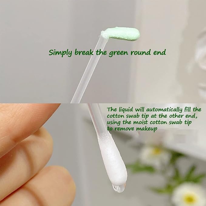 🔥Last Day 50% OFF🔥Cotton Makeup Remover Swabs, Disposable Vitamin E Liquid-Filled Cotton Swabs Sticks（25pcs/pack）