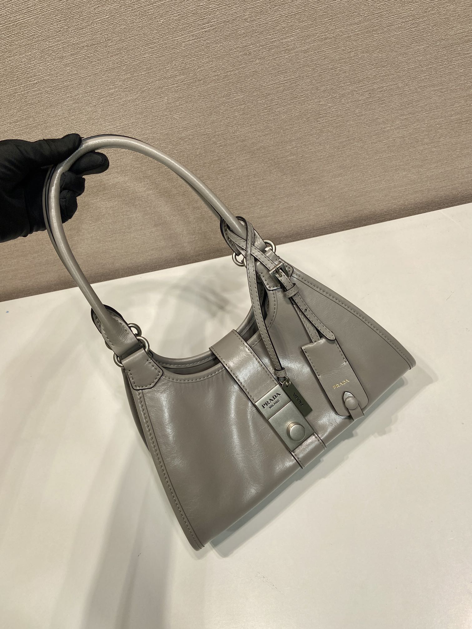 Prada waxed leather mini tote 1BG580