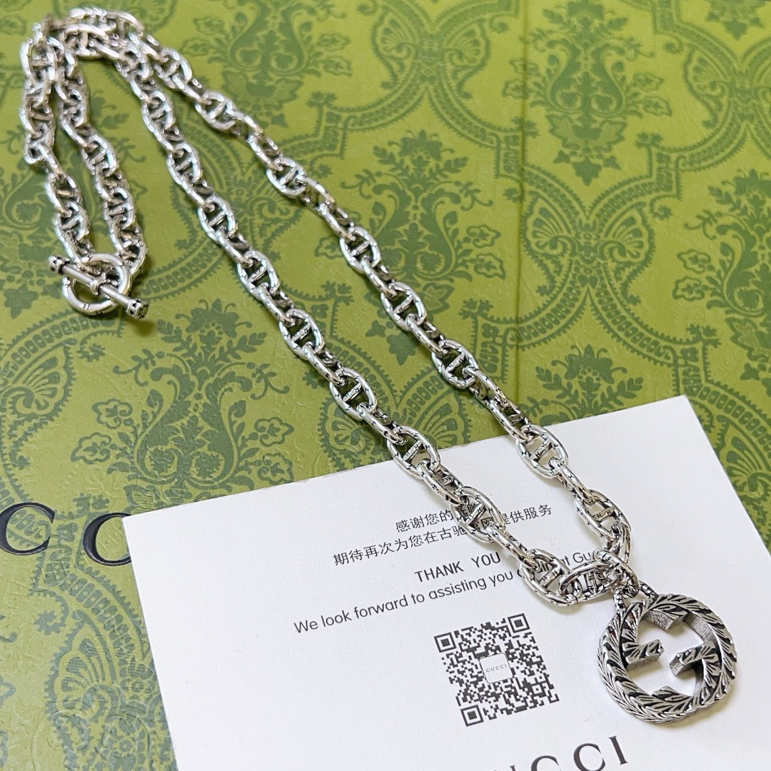 Gucci Anger Forest series new double G vintage necklace