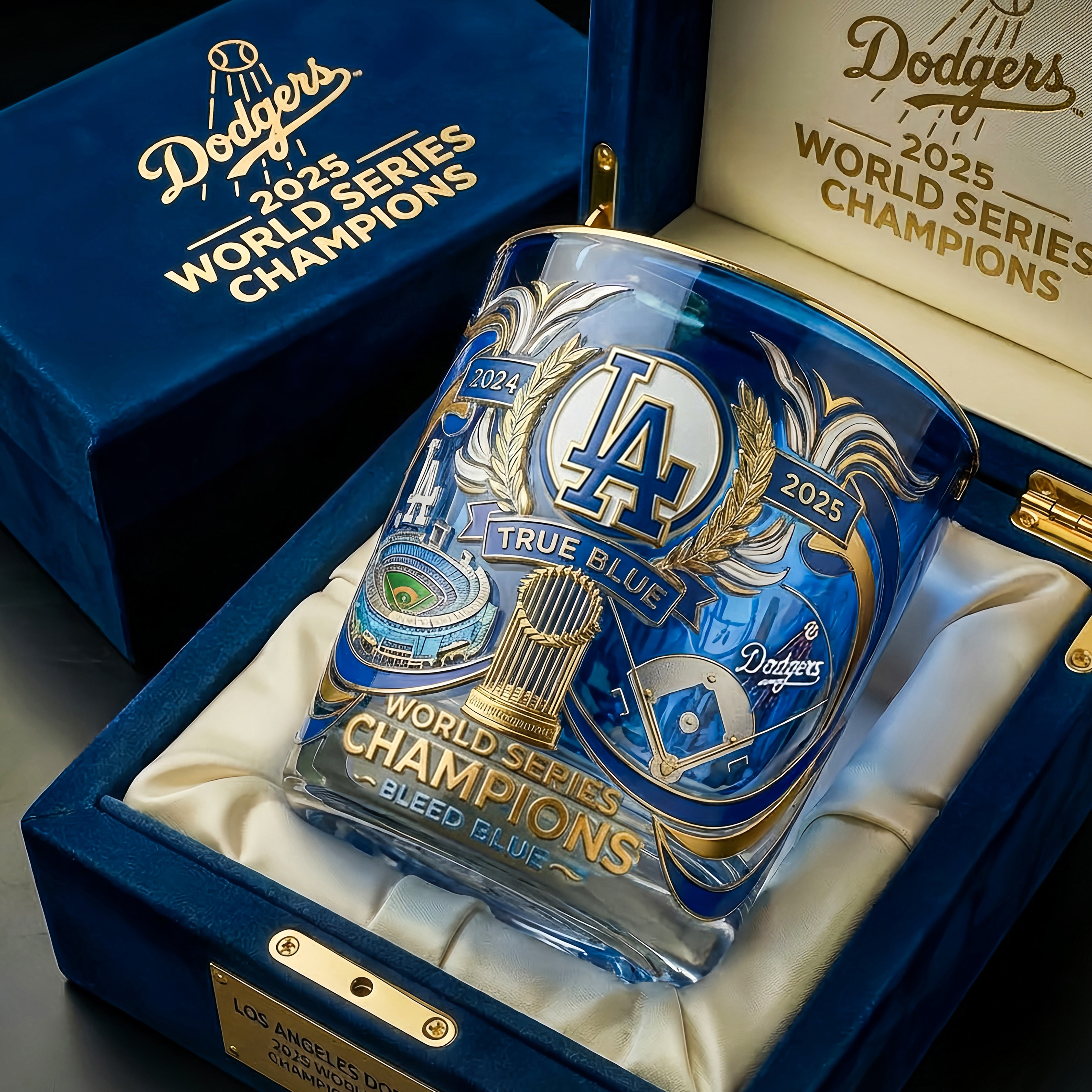 🥃Los Angeles Dodgers – 2025 World Series Champions Whiskey Glass