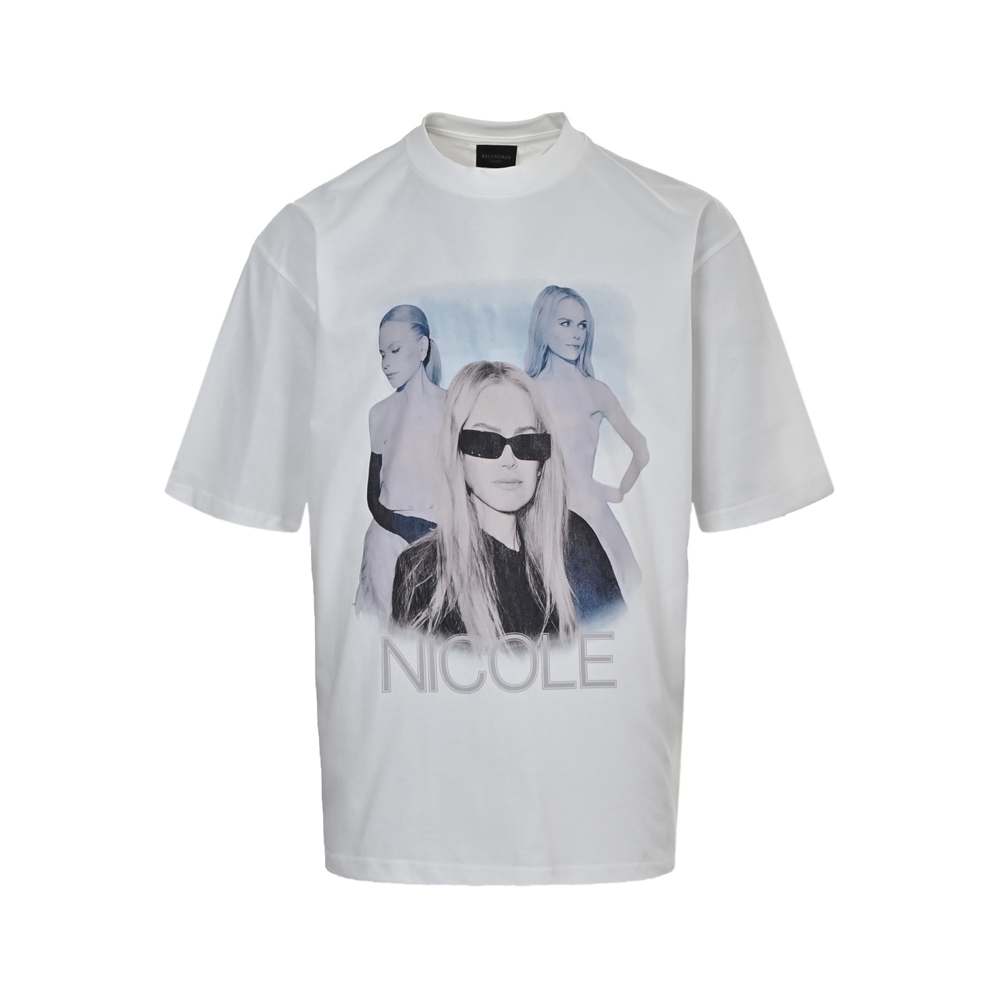 Balenciaga NICOLE Artwork Art Signature Print Short Sleeve