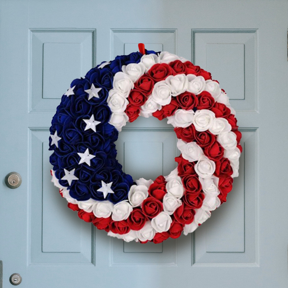 🔥[SAVE 50% OFF]-- 45CM/18 Inch Handmade American Flag Wreath