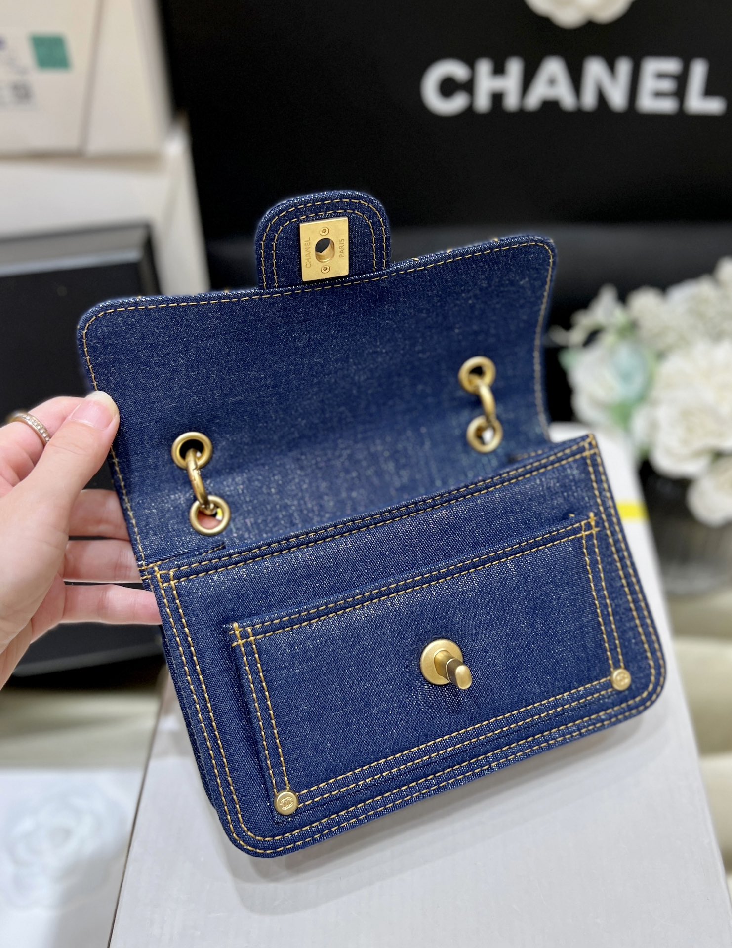 Chanel 23S Spring/Summer Collection Limited Edition Denim Messenger Bag AS4051