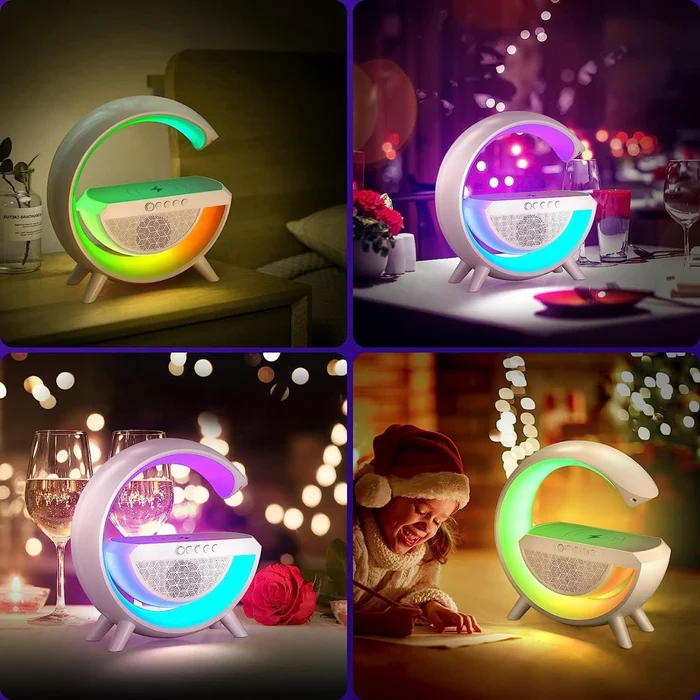🎄Christmas Sale Free Shipping🎅Multifunctional Bluetooth Speaker-Colorful Atmosphere Light Wireless Charging and Clock All-in-one Machine
