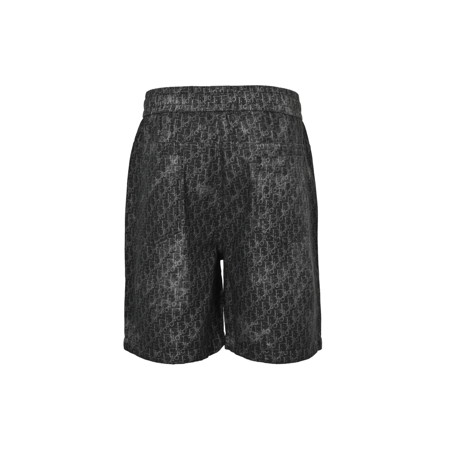 Dior 25ss jacquard all-over print distressed denim shorts
