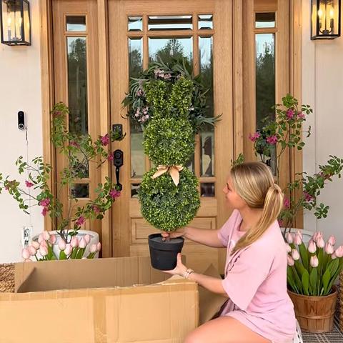 🐰Handmade Rabbit Shaped Topiary Trees💥The cutest bunny decoration🌳
