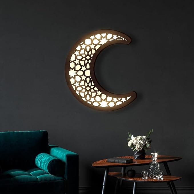💐💐Dimensional Wooden Ramadan Glow Night Light Decoration Set