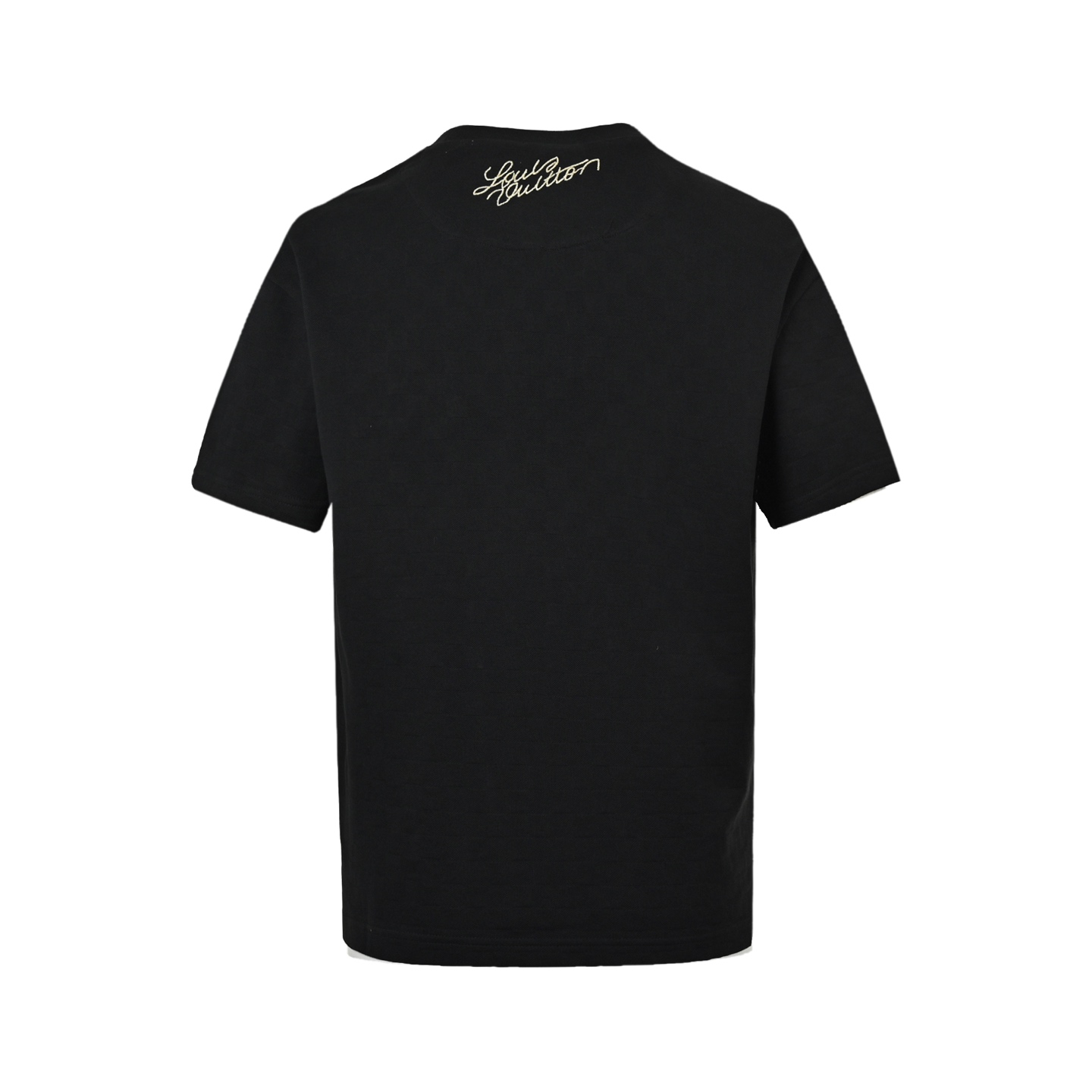 Louis Vuitton 25ss short sleeve with gold-tone embroidered piqué checkerboard
