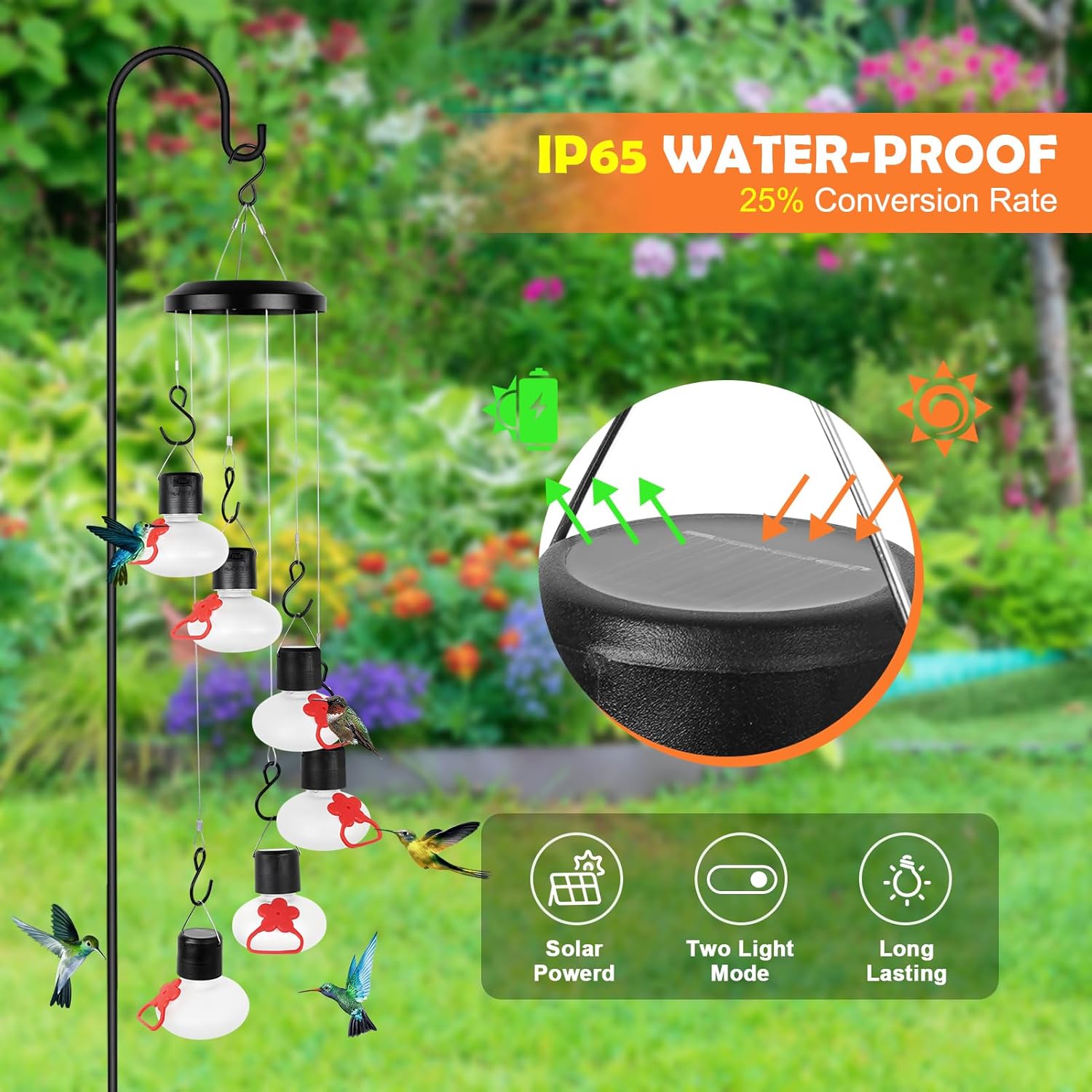 🔥Last Day 50% OFF🔥Unique Charming Wind Chimes Solar Lights Hummingbird Feeders