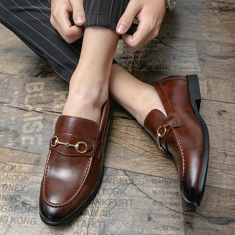 Men's Fashion Buckle Leather Loafers