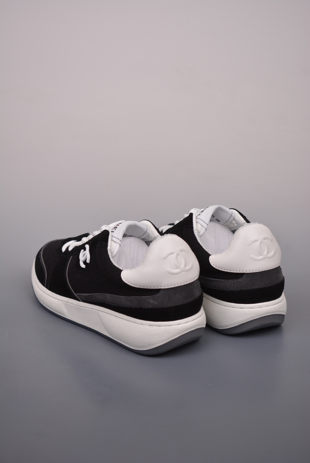 Chanel 2024 CC Logo Sneaker Black and White