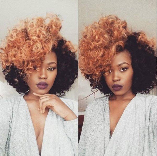 Luna A07 African American Short Curly Hair Wig with Bangs