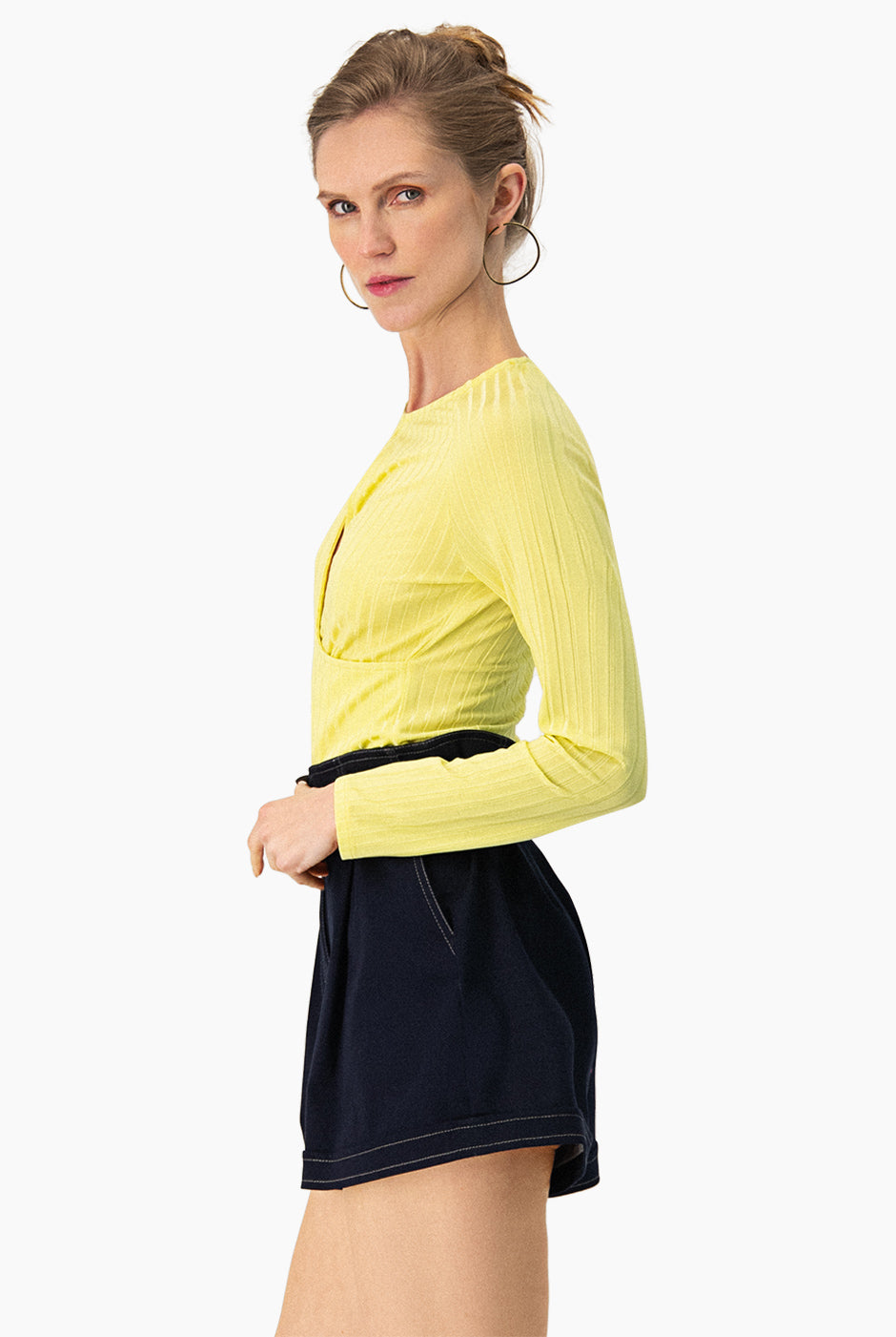 Blusa verde escote gota