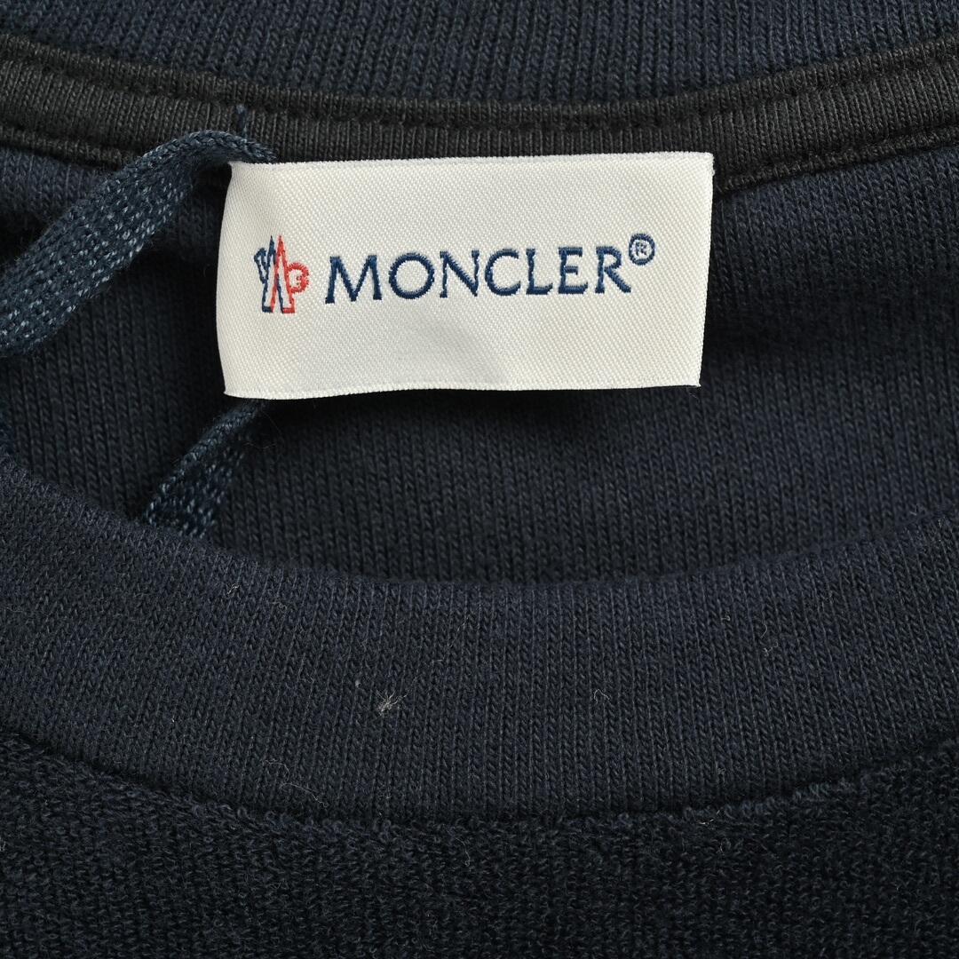 Moncler 24Fw flocked patch letter towel material long-sleeved T-shirt
