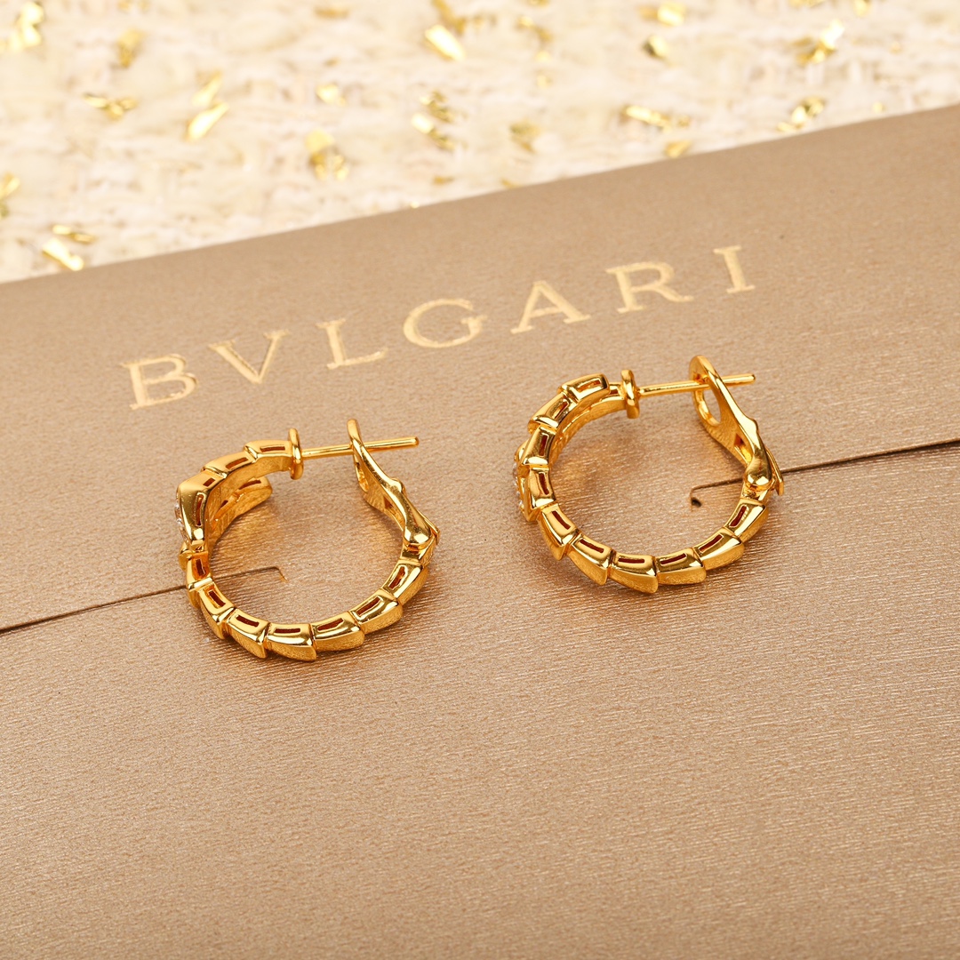 Bulgari snake-shaped diamond earrings