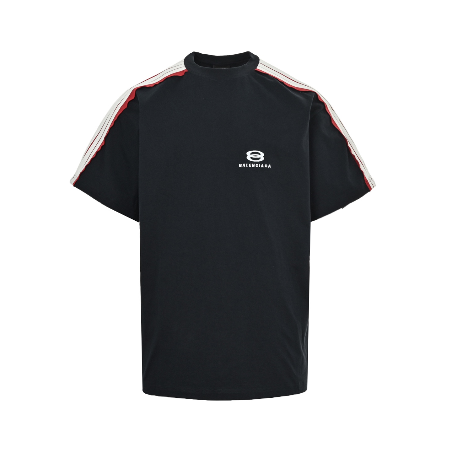 Balenciaga 25ss shoulder strap double ring embroidered short sleeves