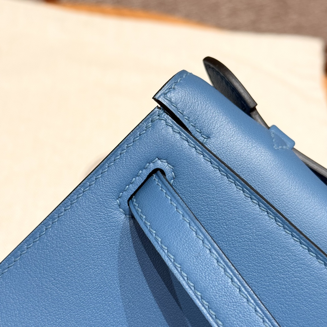 Hermès Kelly Pochette 7WBlue izmir Handbag (Handmade to Order)