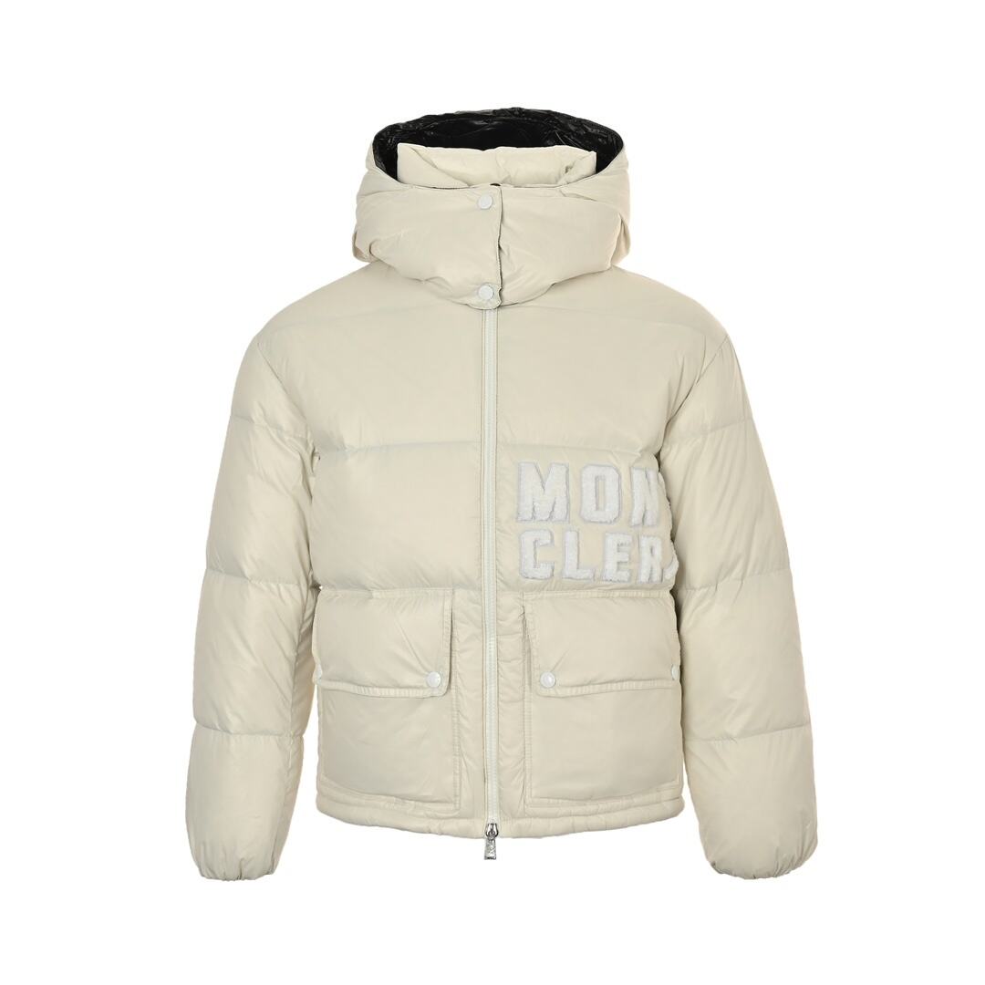 Moncler 24Fw terry embroidery patch lettering down jacket