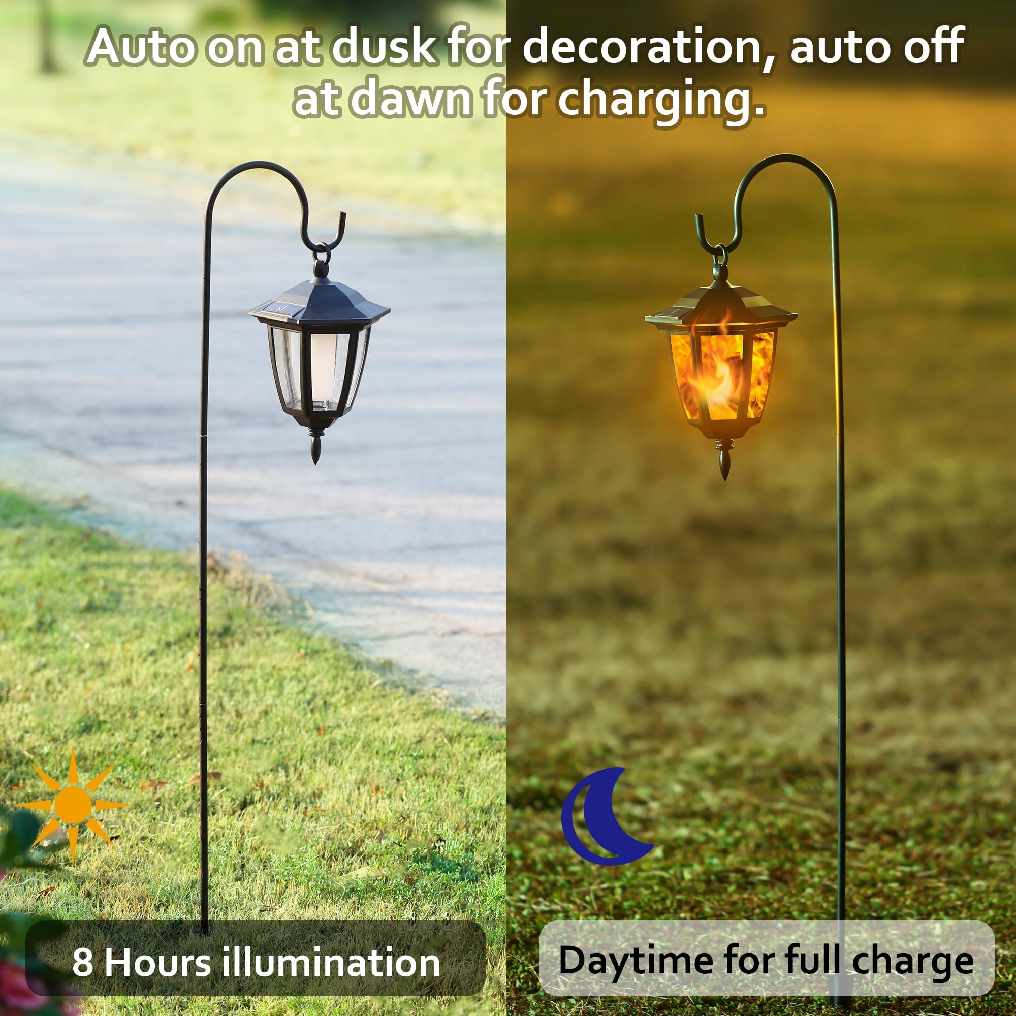 💥ON SALE💥Solar Flickering Flame LED Garden Lanterns Outdoor✨🔥