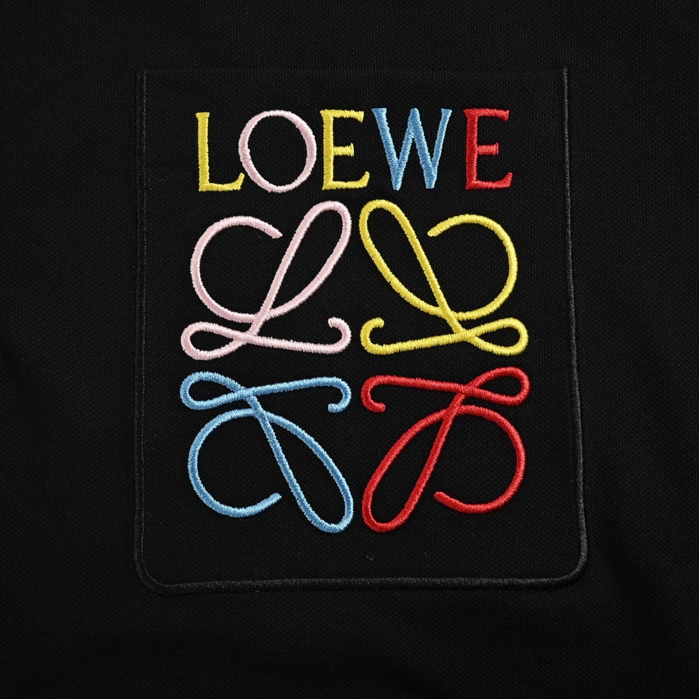 Loewe 25ss Pocket Colorful Embroidery Polo Short Sleeve
