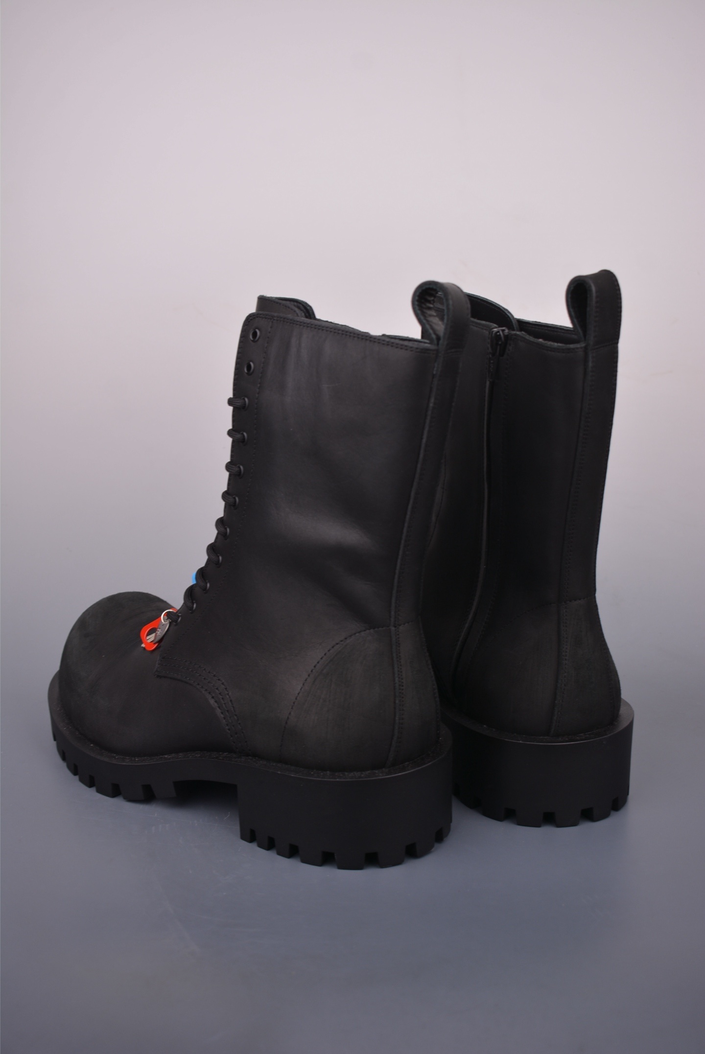 Balenciaga STOMPER Super High Buckle Black Boots 