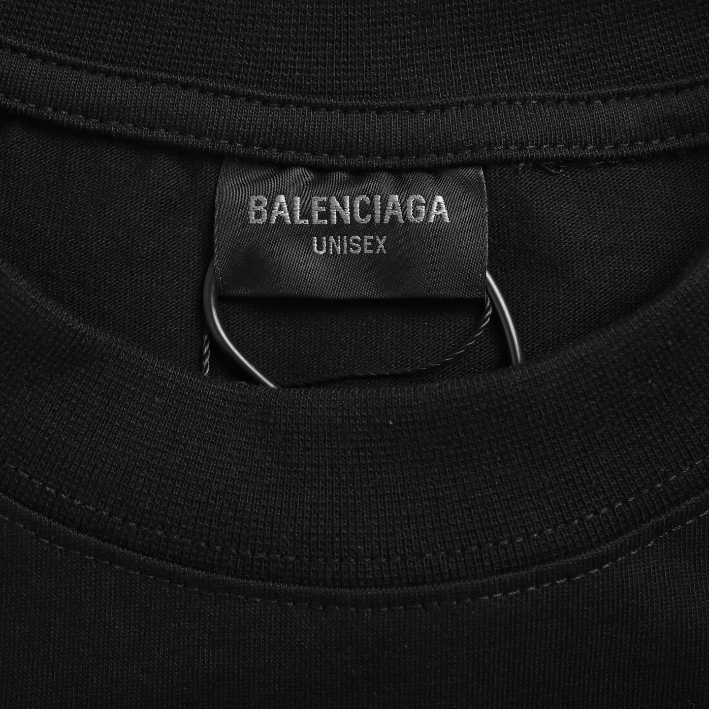 Balenciaga Back Tape Lettering Round Neck Short Sleeve