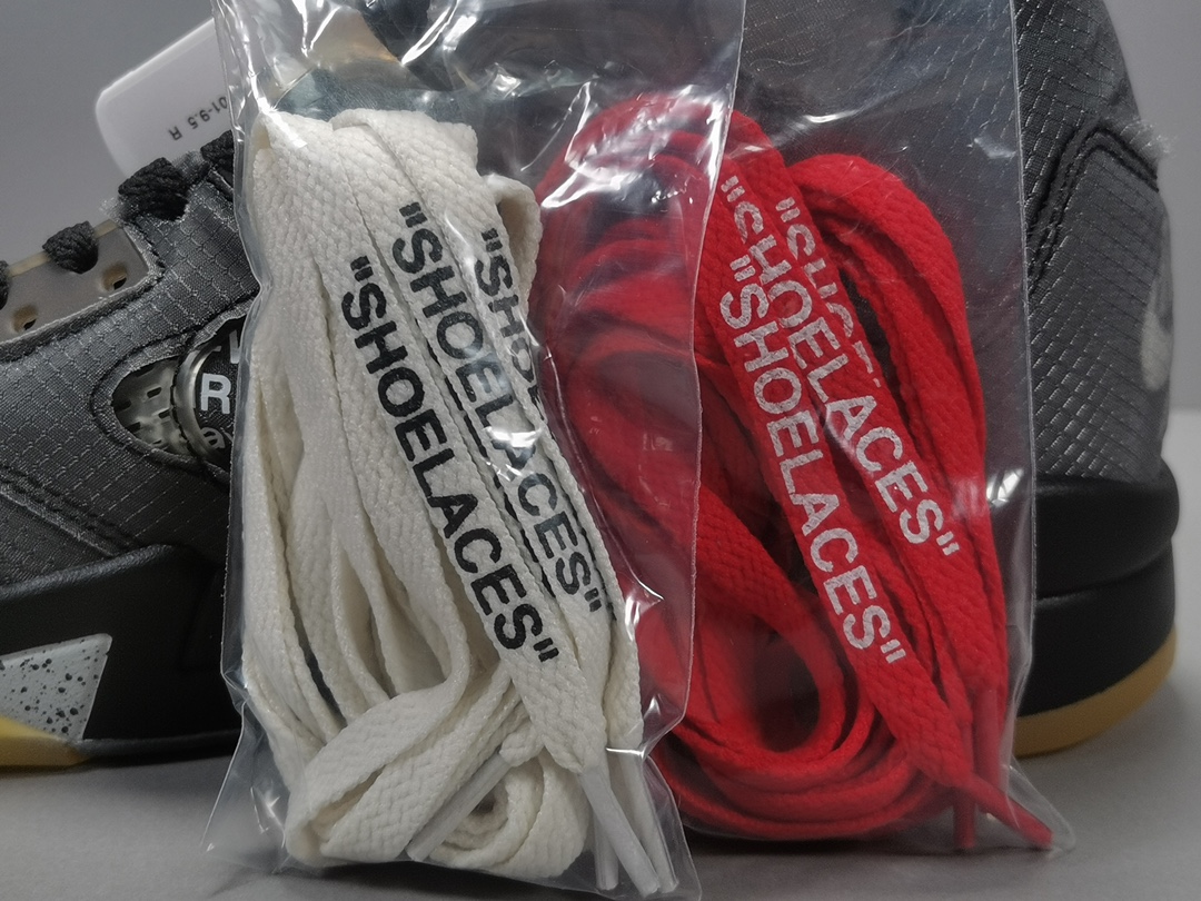 Off-White™ x Air Jordan Retro 5BlackMuslin-Fire Red CT8480-001