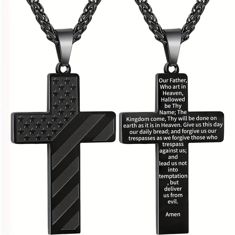 On Sale🔥24 Inches American Flag Cross Necklace