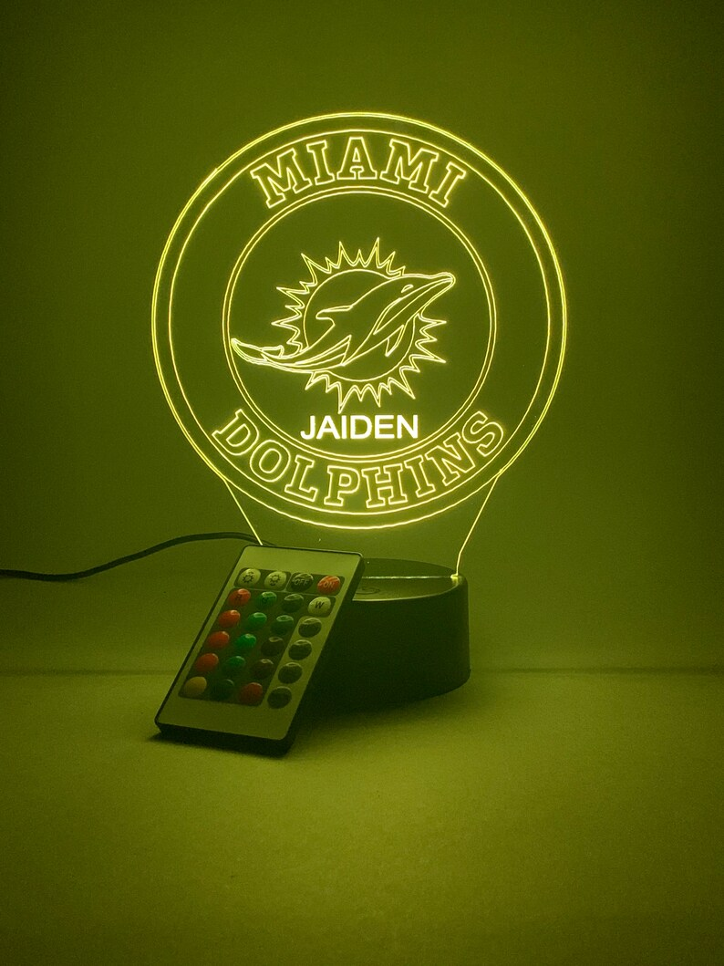 MIAMI DOLPHINS 3D LAMP PERSONALIZED